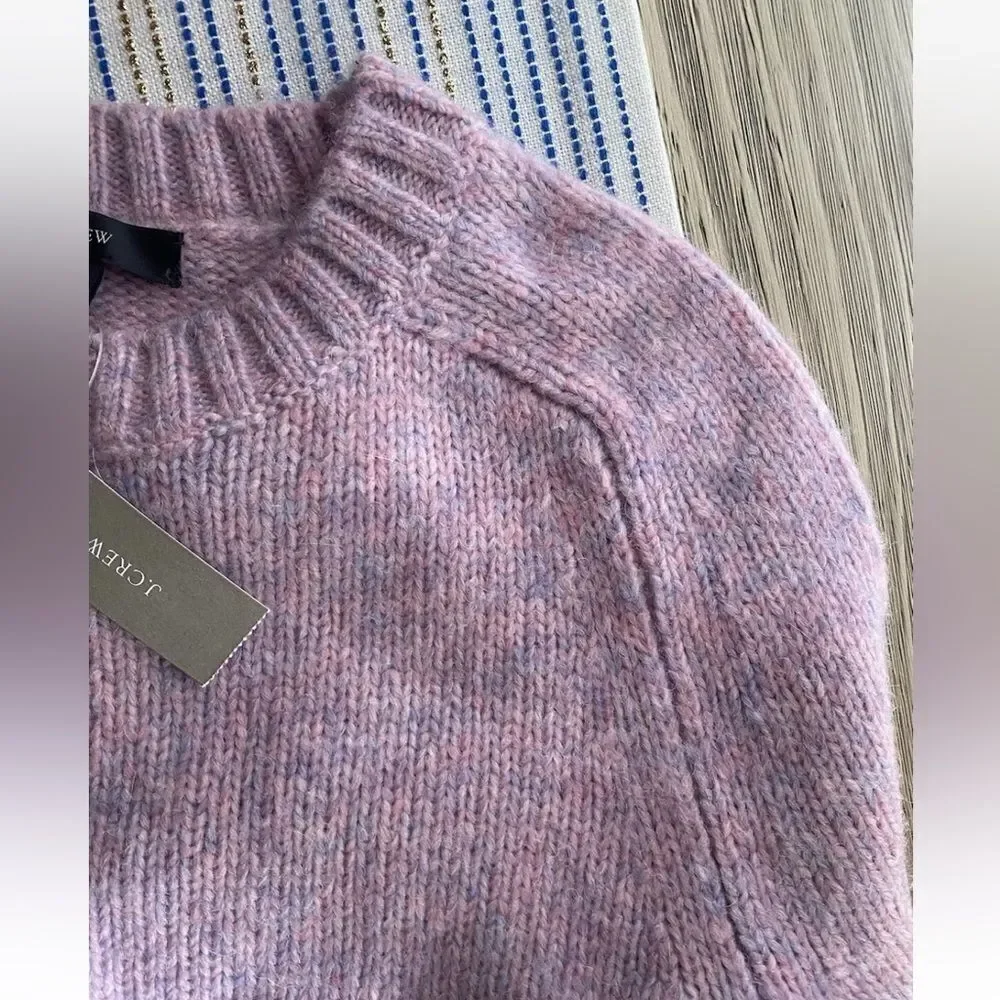 J. CREW Sweater Womens Sz XXS Pink  Cozy Chunky Wool Blend NWT